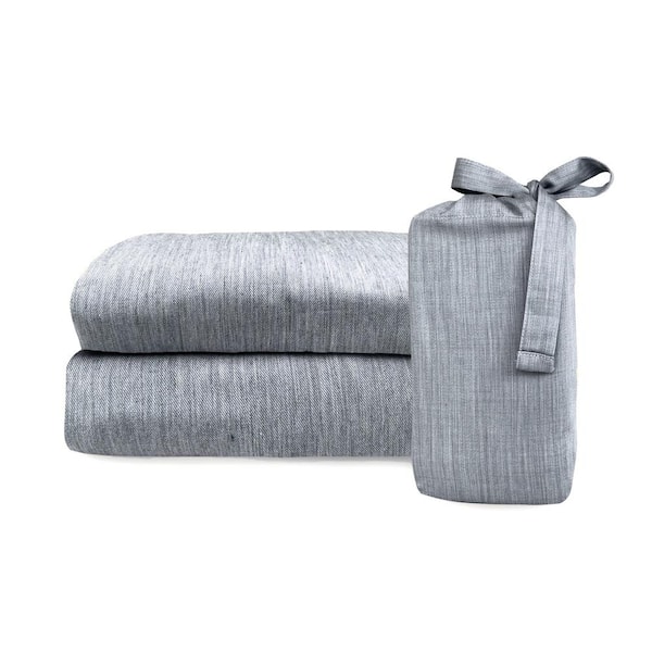 BEDVOYAGE Melange Viscose from Bamboo Cotton Standard Pillowcases (Set of 2) - Silver