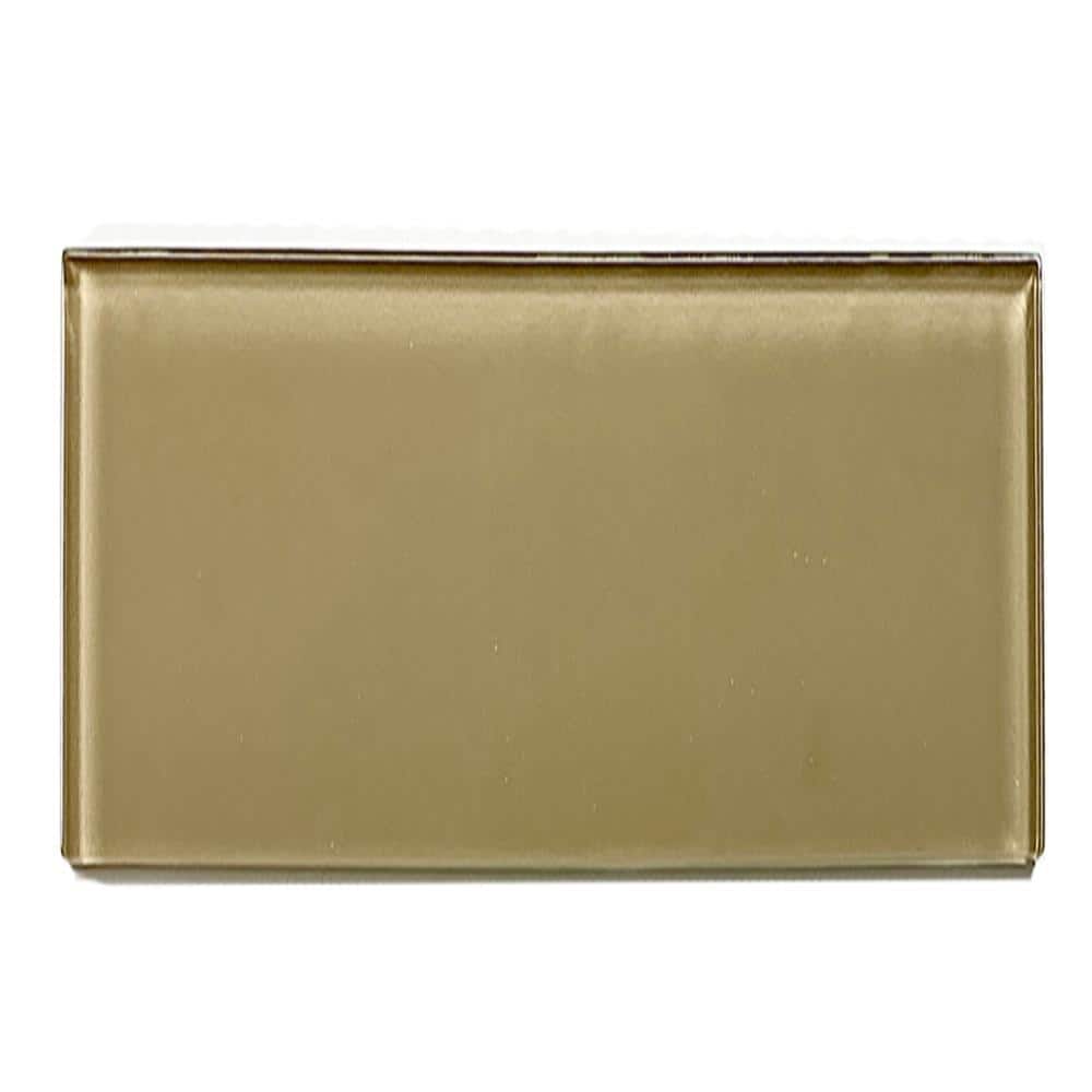 Modern Brown 3 in. x 12 in. Glossy Glass Subway Wall Tile (10 sq.ft./Case) price history on PriceWatchPro