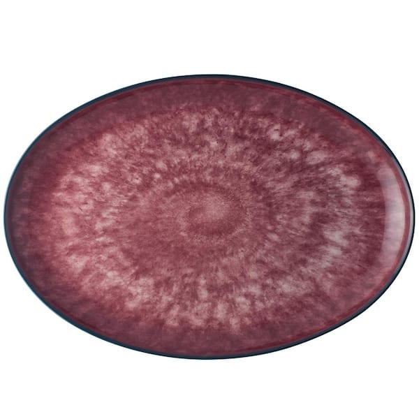 Noritake ColorKraft Essence Garnet 16 in. Red Stoneware Oval Platter