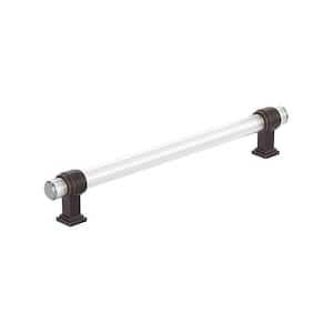 Glacio 8 in. (203 mm) Center-to-Center Clear/Oil-Rubbed Bronze Cabinet Bar Pull (1-Pack)