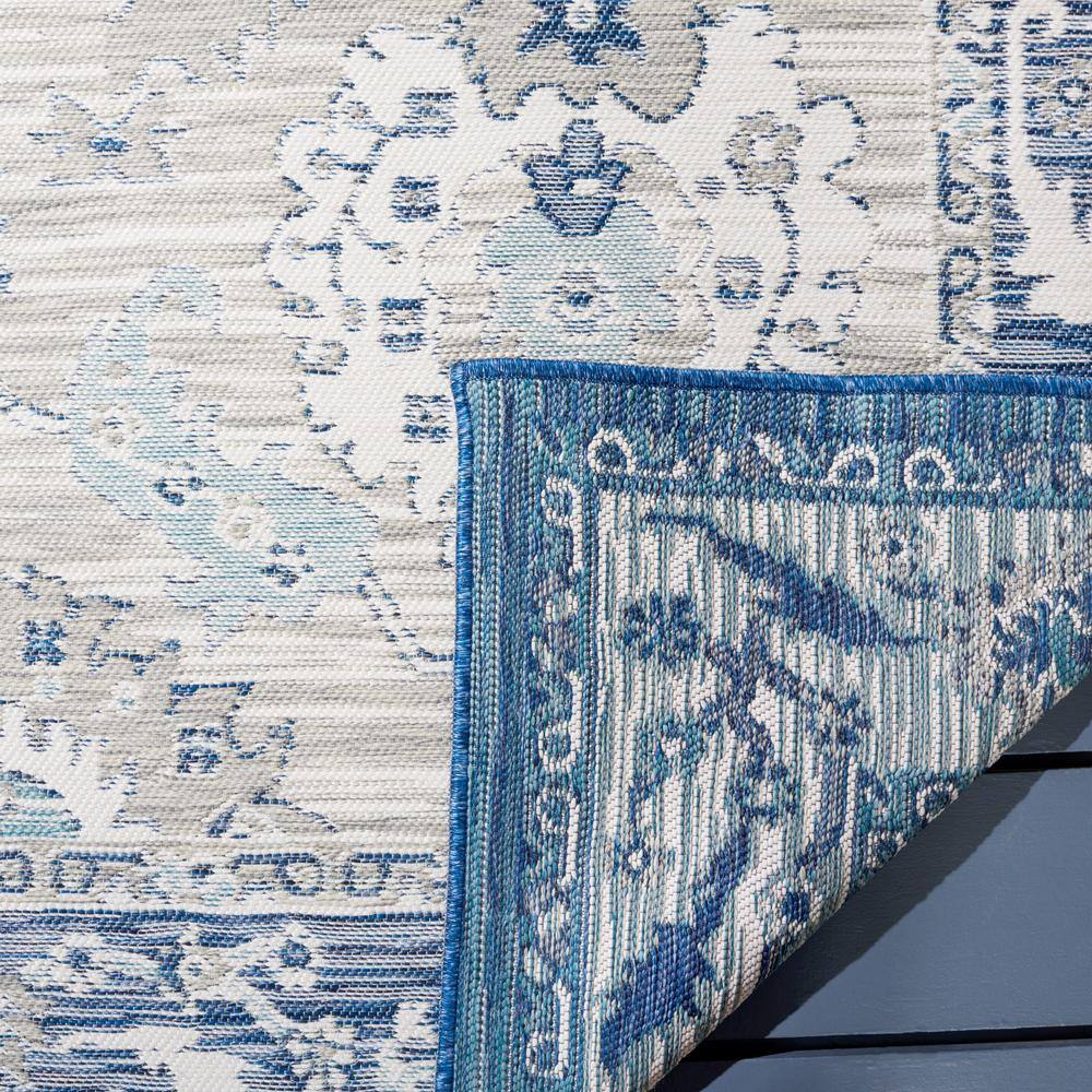 Safavieh 6'7" x 6'7" Grey and Blue Ivory Synthetic Square Area Rug