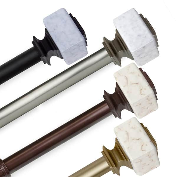 EMOH 1 Inch Dia 66-120" Adjustable Sello Single Curtain Rod in Gold