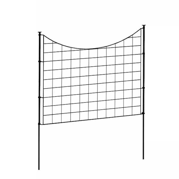 Zippity Outdoor Products 2.08 ft. H x 2.46 ft W Zippity Black Metal Garden Fence Panel with Stakes (5 pack)