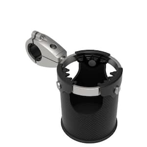 16 oz. Black Metal Motorcycle Cup Holder with 360° Swivel Ball-Mount (Fits Handlebar 7/8 in. to 1 1/4)