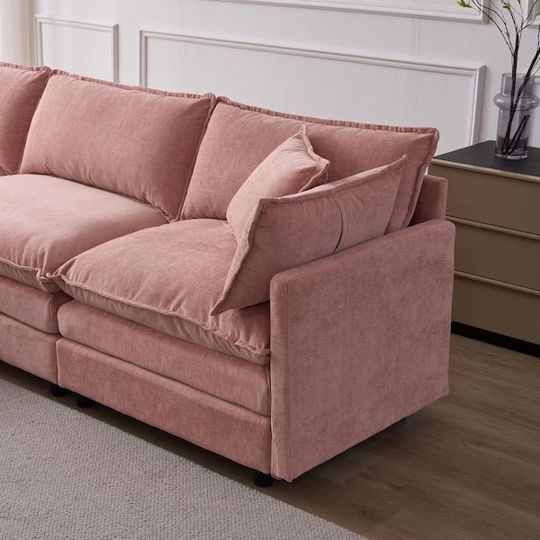 Harper & Bright Designs 105 in. 4-piece Chenille Upholstered L