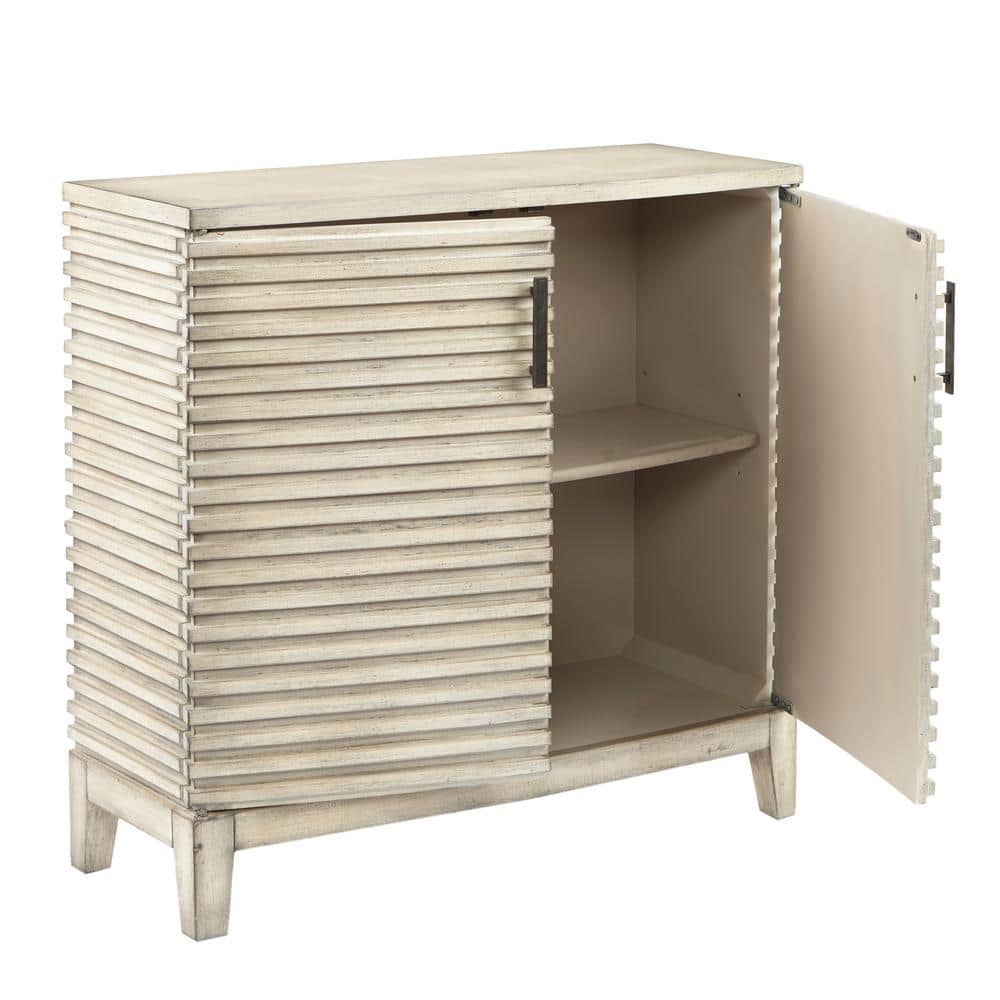 Cream Distressed Wood Modern Chest of Drawers