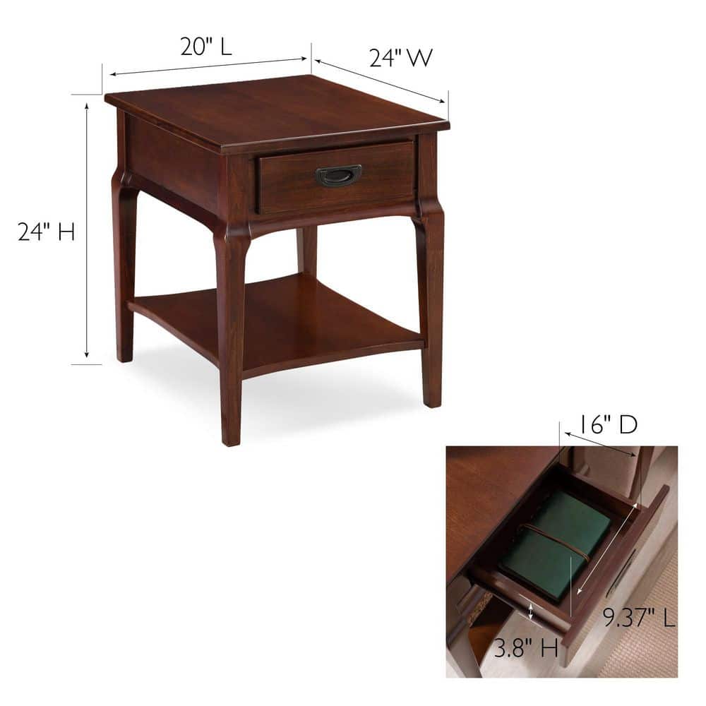 Stratus 24 in. Cherry Drawer End Table - thumbnail 6