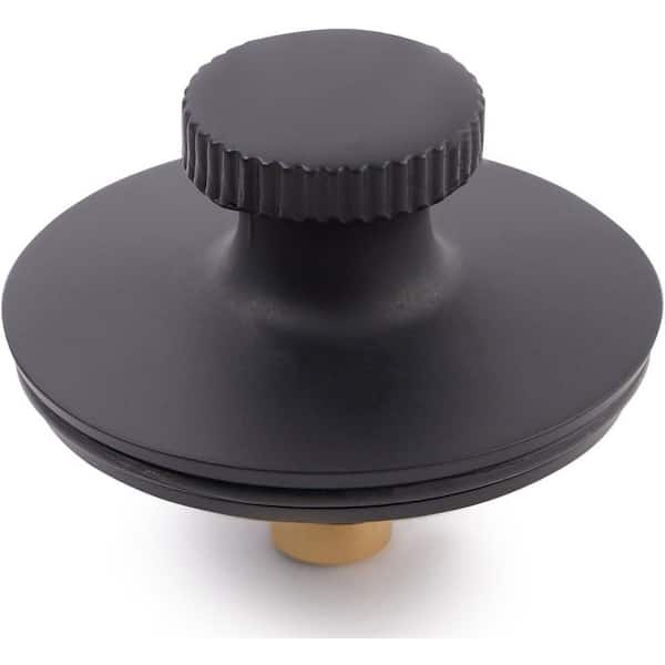 Supplygiant Lift and Turn Tub Drain Stopper, 5/16 or 3/8 Inner Bathtub Shoe, Bathtub Drain Assembly, Matte Black Finish