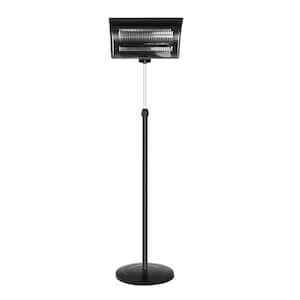 1500-Watt Metal Standing Electric Patio Heater with Overheat Protection and Adjustable Height