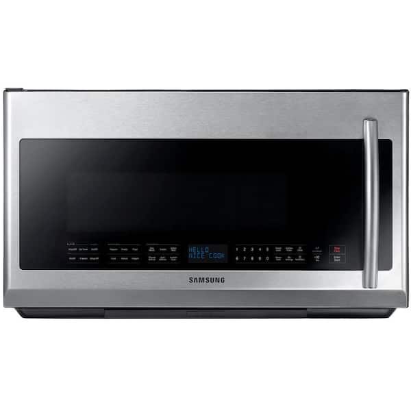 Samsung 30 in. 2.1 cu. ft. Over the Range Microwave in Stainless Steel with Sensor Cooking and LED Cooktop Lighting