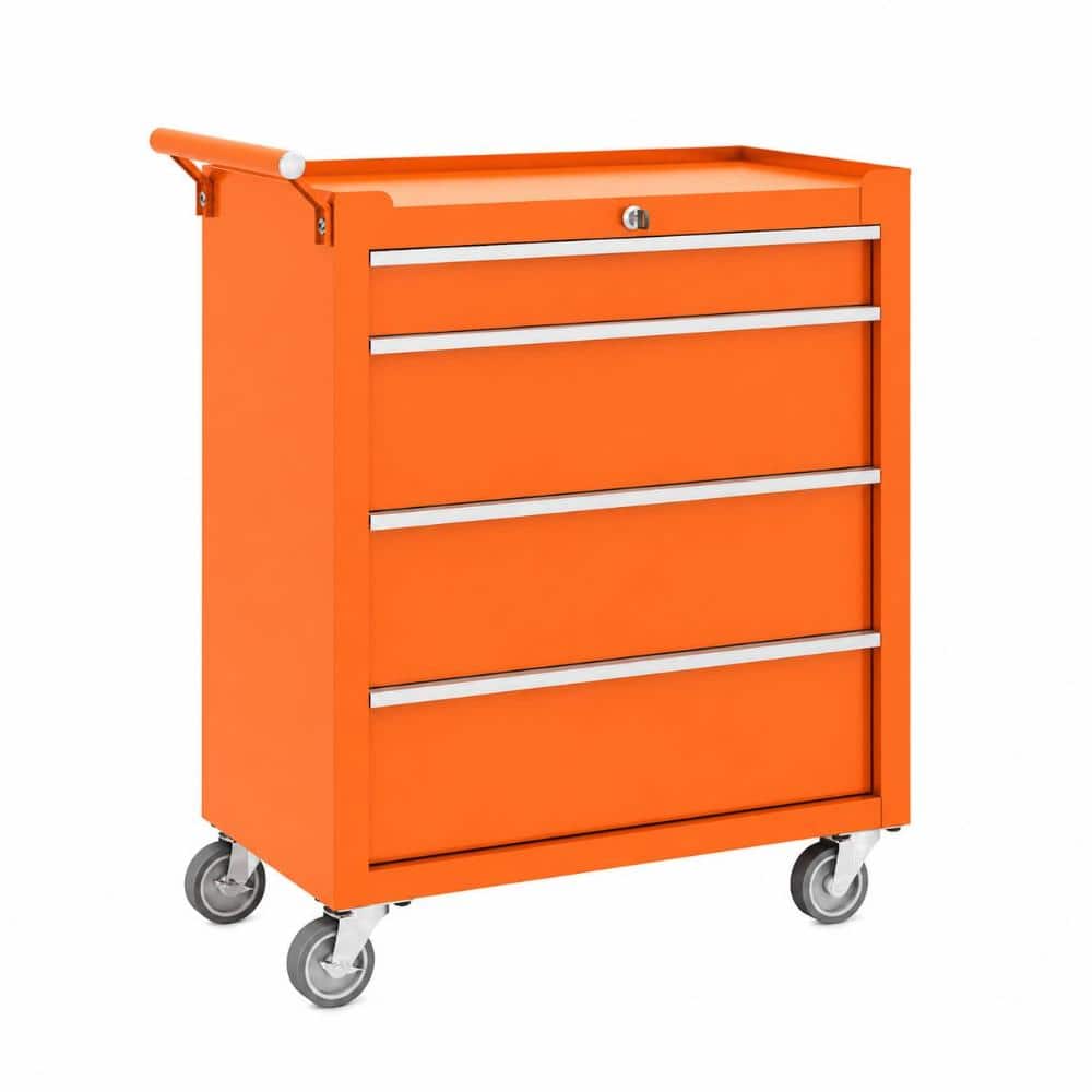 Heavy Duty Orange 24 in.4-Drawer Rolling Tool Chest Organizer with Smooth Slides,Protective Liner,Side Handle price history on PriceWatchPro