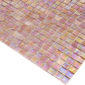 Skosh Glossy China Pink 11.6 in. x 11.6 in. Glass Mosaic Wall and Floor Tile (18.69 sq. ft./case) (20-pack)