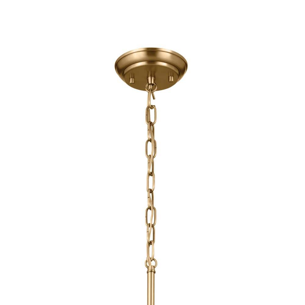 Adeena 26.75" Brushed Brass Traditional 6-Light Chandelier with White Shades