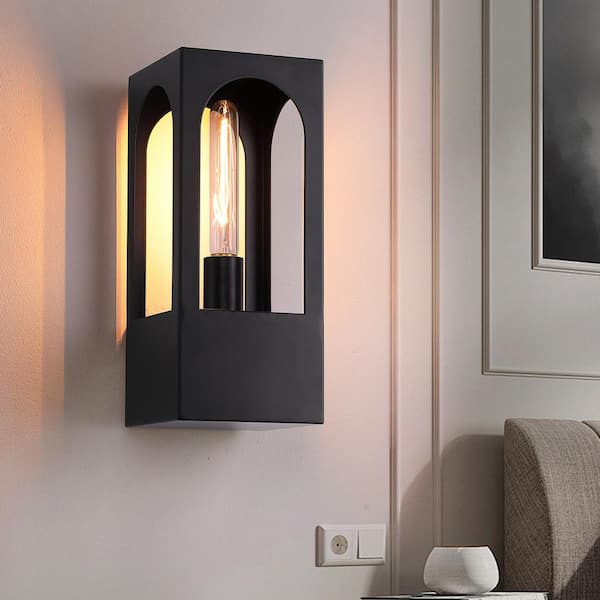 SILJOY 5.9 in. Farmhouse Black Wall Sconces Bathroom Vanity Wall Light Fixtures for Bedroom Bathroom Hallway Entryway