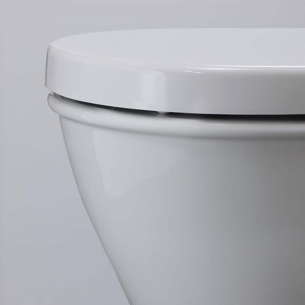 White Elongated Plastic Toilet Seat with Stainless Steel Hinges