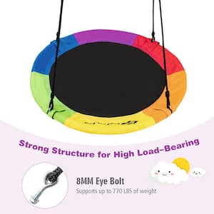 Flying Saucer Tree Swing 900D Round Rope Colorful