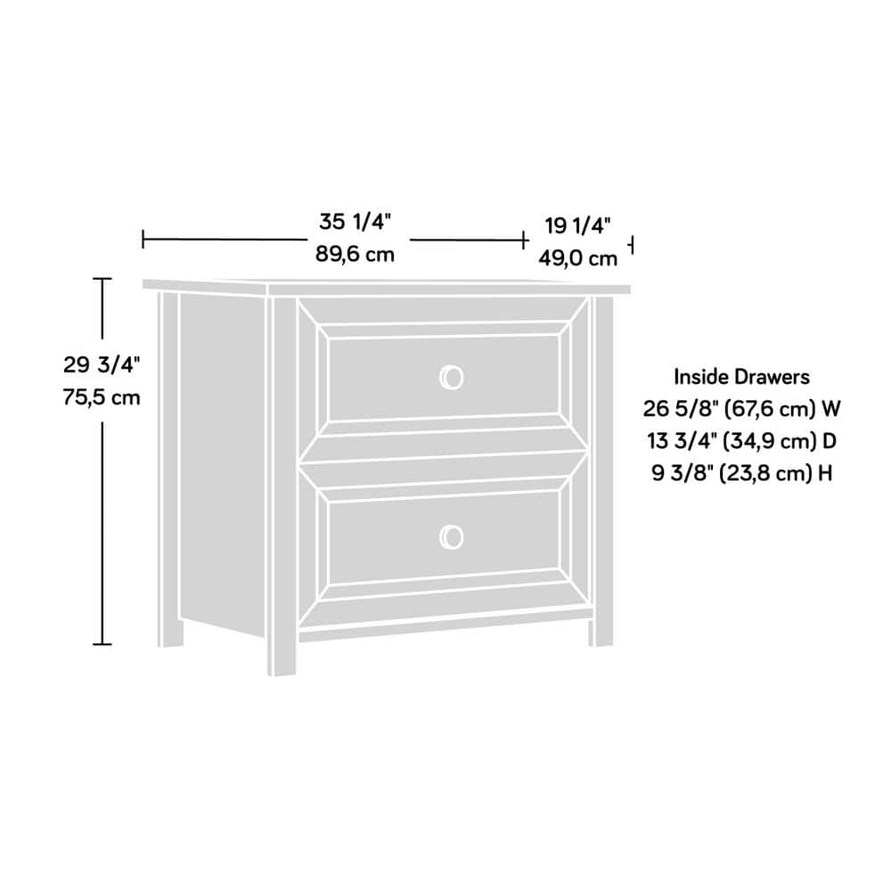 Timber Oak 2-Drawer Lockable Lateral File Cabinet
