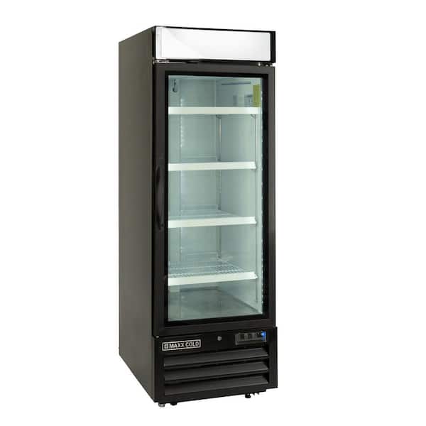 Unbranded 27 in. 23 cu. ft. Manual Defrost Single Glass Door Merchandiser Upright Freezer in Black