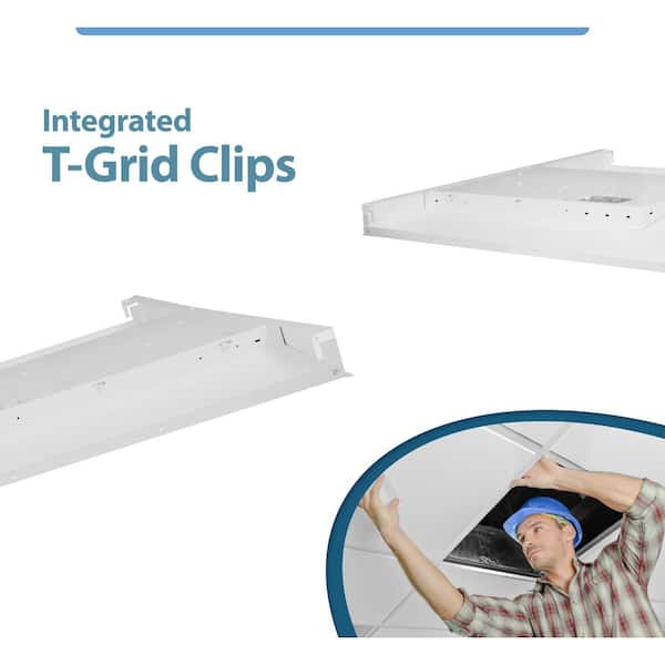 NICOR TACS2 2 ft. x 2 ft. 200-Watt Equivalent Integrated LED White Selectable CCT & Wattage ArchitecturalTroffer (2-Pack)