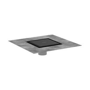 RainDrain Brilliance Stainless Steel Square Shower Drain Set with Rough and Tileable Rear Cover in Matte Black