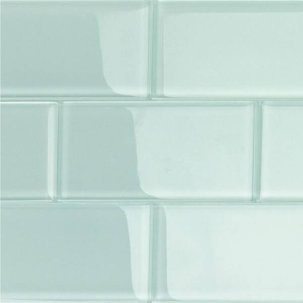 Ivy Hill Tile Contempo Seafoam Polished 3 in. x 6 in. x 8 mm Glass Subway Tile