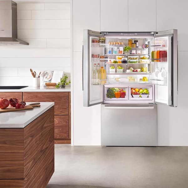 800 Series 36 in. 21 cu. ft. Smart Counter Depth French Door Bottom Freezer Refrigerator Stainless Steel, Ice and Water