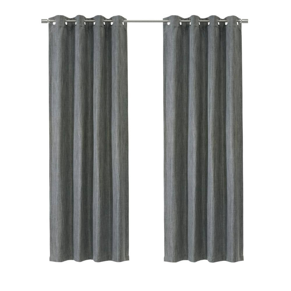 Bryson Grey Polyester Textured 52 in. W x 95 in. L Grommet Indoor Room Darkening Curtain (Single Panel) price history on PriceWatchPro