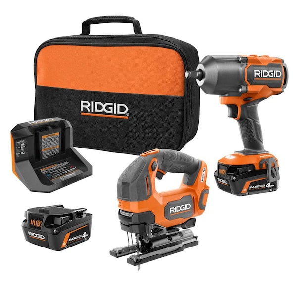 18V Brushless Cordless 4-Mode 1/2 in. High-Torque Impact Wrench Kit w/ (2) 4.0 Ah Batteries, Charger, & Jig Saw