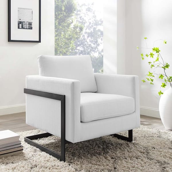 Posse Upholstered Fabric Black White Accent Chair