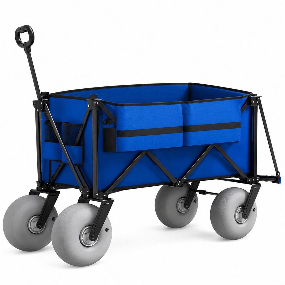 9.18 cu. ft. Heavy Duty Oxford Steel Garden Cart Collapsible Wagon with Inflatable All Terrain Wheels for Outdoor Use price history on PriceWatchPro