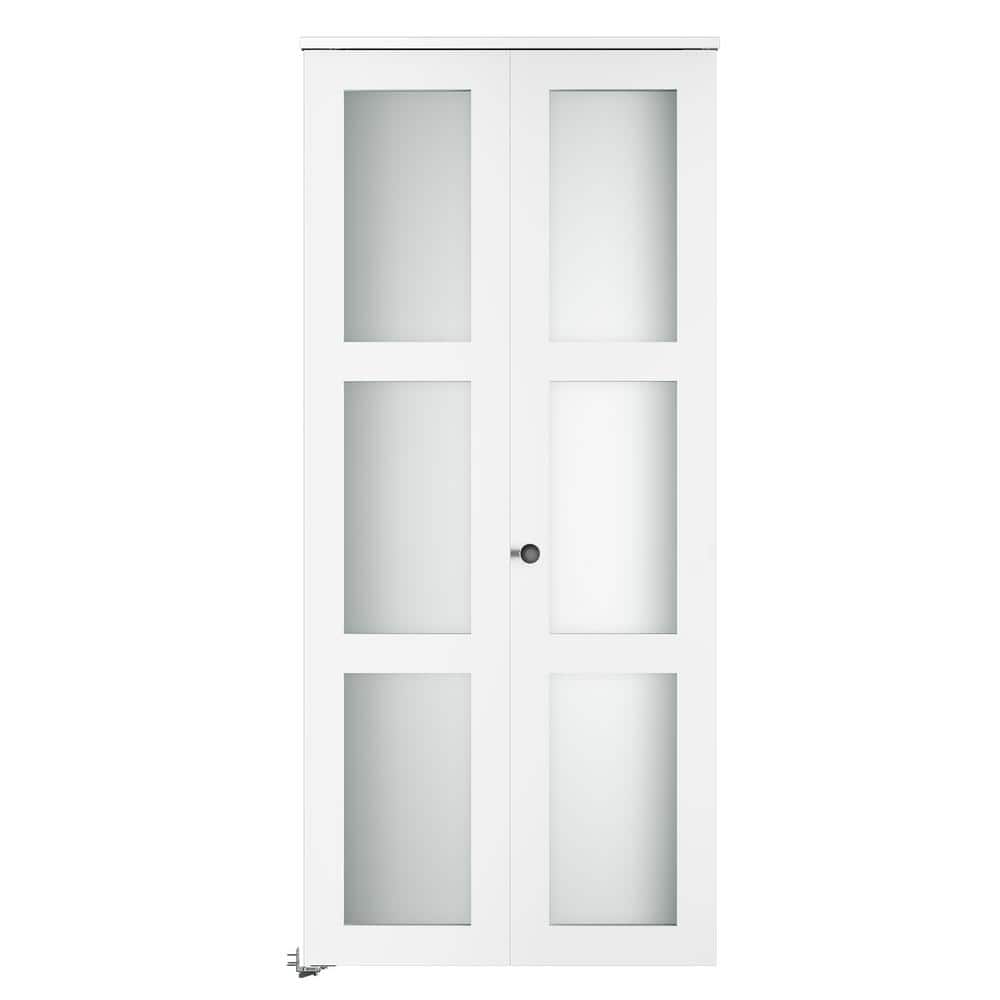 SOCBAZZAR 30 in.x77.75 in. 3-Lite Tempered Frosted Glass SOCBAZZAR 30 in.x77.75 in. 3-Lite Tempered Frosted Glass