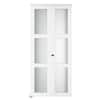 SOCBAZZAR 32 in. x 78 in. 3-Lite Tempered Frosted Glass Solid Core White Finished MDF Interior Closet Bi-Fold Door w/ Hardware Kit BFD-G3B2-WT-16