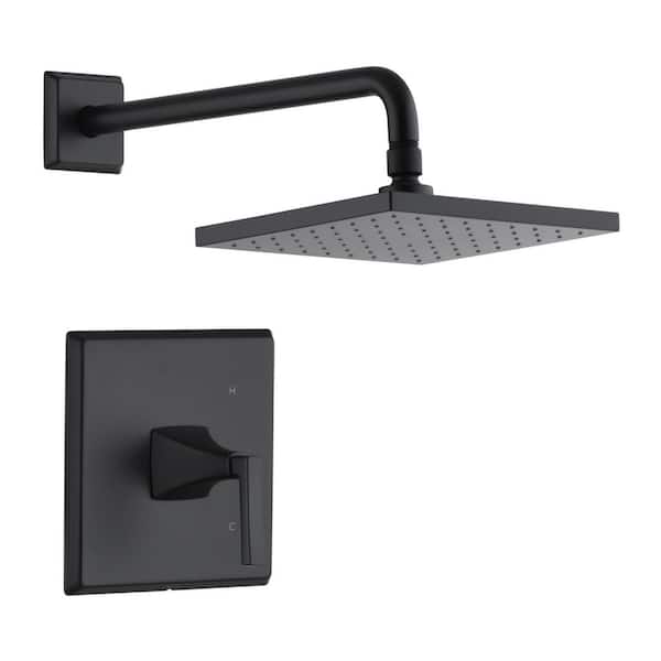 Ultra Faucets Lotto Single Handle 1-Spray Shower Faucet 1.8 GPM with Pressure Balance, Anti Scald in Matte Black (Valve Included)