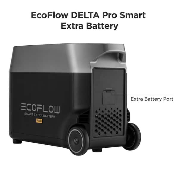 Worden fenomeen Pence EcoFlow 3600W Output DELTA Pro Extra Battery, 3600Wh, 2.7H to Full Charge,  Battery Backup for Home Use, Blackout, Camping, RV DELTAProEB-US - The Home  Depot