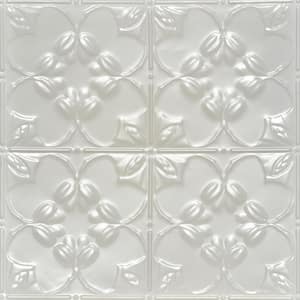Lilac Eggshell White 2 ft. x 2 ft. Decorative Nail Up Tin Ceiling Tile (48 sq. ft./Case)