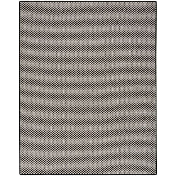Courtyard Black White 8 ft. x 10 ft. All-Over Design Contemporary Area Rug