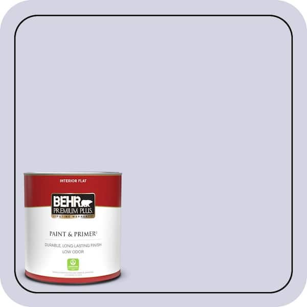 BEHR PREMIUM PLUS 1 qt. #PPU16-08 Hint of Violet Flat Low Odor Interior Paint & Primer