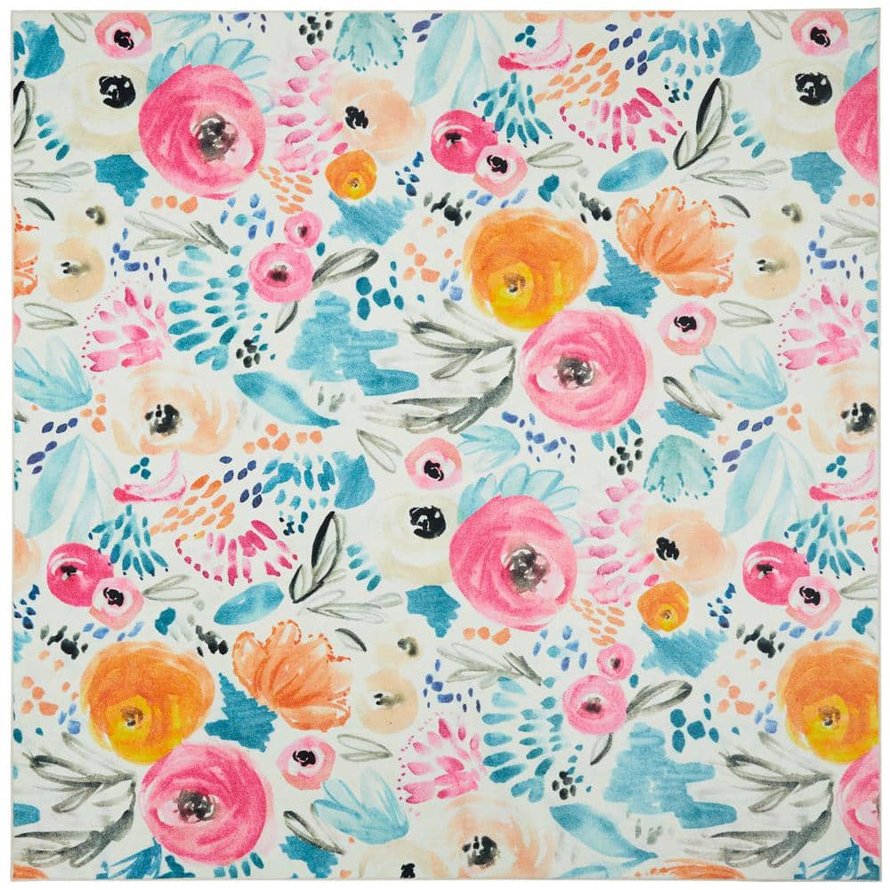 Mohawk Home Watercolor Floral Multi 10 ft. x 10 ft. Floral Area Rug ...