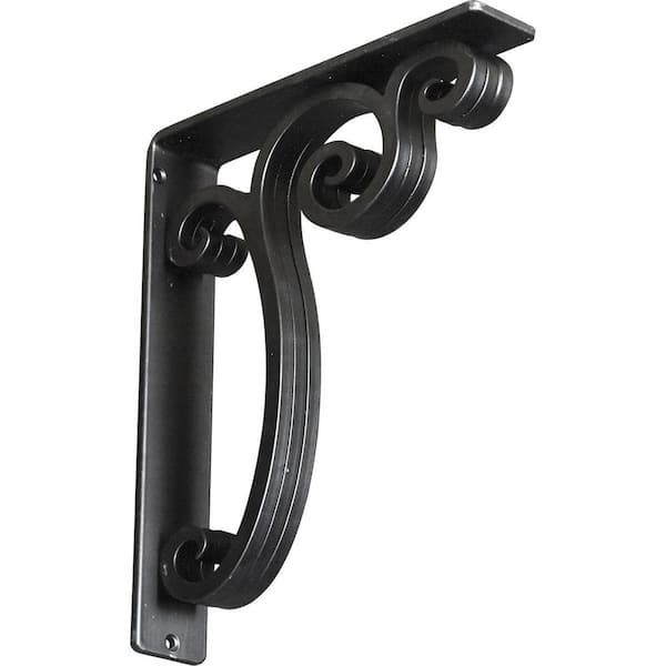 Ekena Millwork 2 in. x 12 in. x 10 in. Wrought Iron Triple Center Brace Avery Bracket