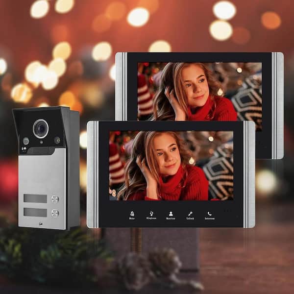 Video Door Phone 7 Inch Wired Video Doorbell Indoor Monitor With IR-CUT Rainproof Outdoor Camera Two-way Audio From Other CCTV Cameras - Price 275.84