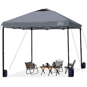 Dark Grey 10 ft x 10 ft Pop Up Commercial Canopy Tent of Waterproof Material with Adjustable Legs, Air Vent, Carry Bags