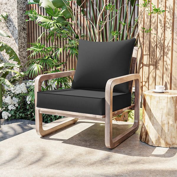 22 in. x 22 in. x 4 in. Square Outdoor Deep Seating Cushion Set Seat and Back Cushion for Chair and Sofa Grey
