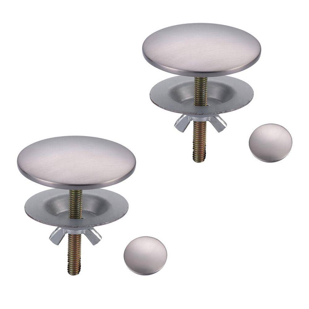 2 in. Kitchen Round Brass Sink Hole Cover in Brushed Nickel(2-Pack)