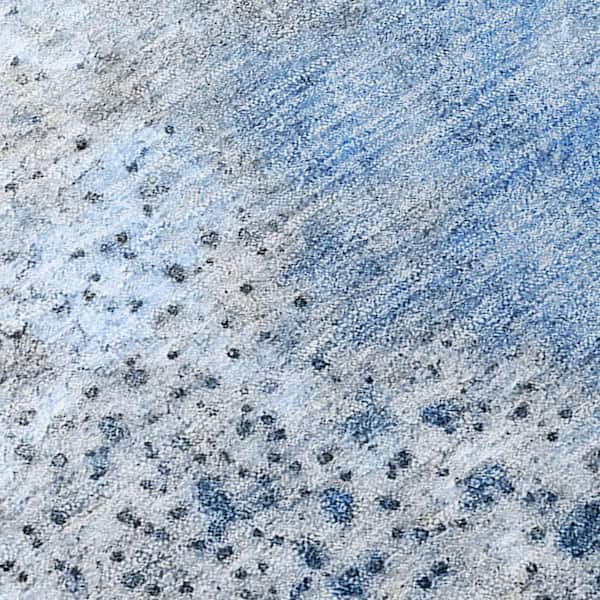 Ivory Blue and Gray 10 ft. x 14 ft. Abstract Indoor /Outdoor Area Rug