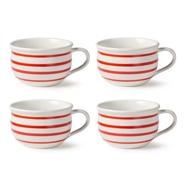 Certified International Dockside 5 in. 22 fl. oz. Red Stoneware Serving Bowl (Set of 4)