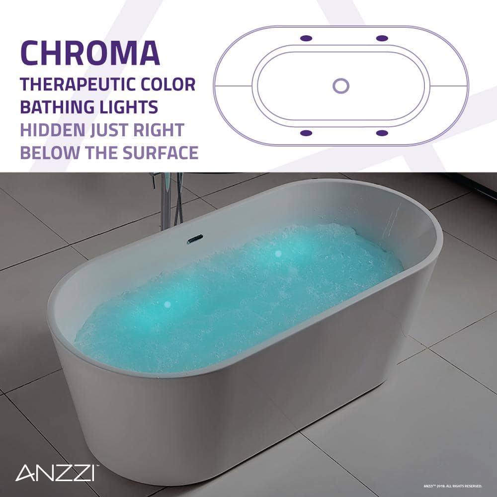 Jericho 67" Glossy White Acrylic Freestanding Jetted Bathtub
