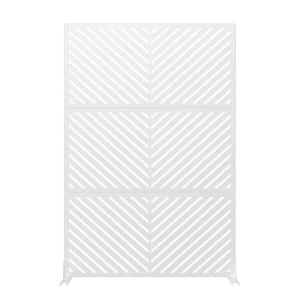 6ft. H x 4ft. W Metal Privacy Screen Fence Panel White