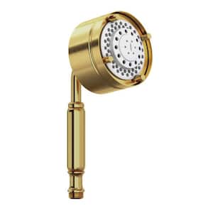 5-Spray Wall Mount Handheld Shower Head 1.75 GPM in Satin Unlacquered Brass