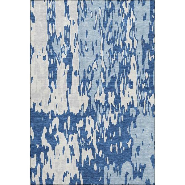 Addison Rugs Mayfield Premium Machine Washable Abstract AMF957 Navy 5 ft. x 7 ft. 6 in. Area Rug