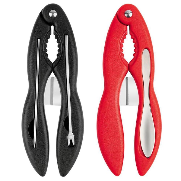 2-Pieces ABS Stainless Steel Crab Crackers Multifunctional Seafood Tools Set with Cutter and Picks for Lobster Crab